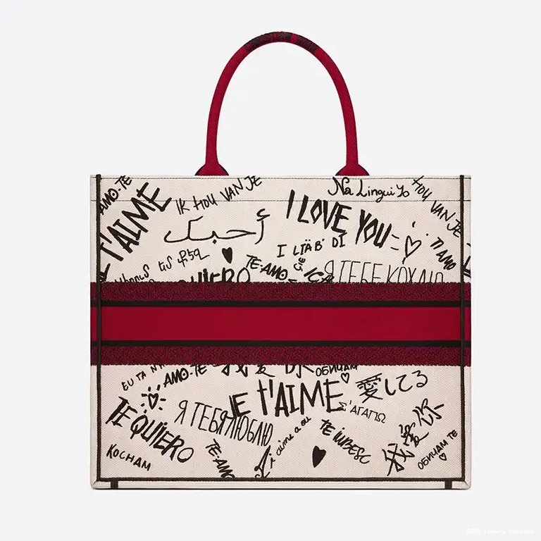Cheap White Tote Canvas Graffiti Motif Book Dioramour Dior 0703 Luxury